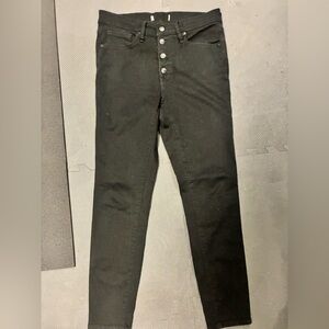 Madewell 9” high rise skinny jeans. Black